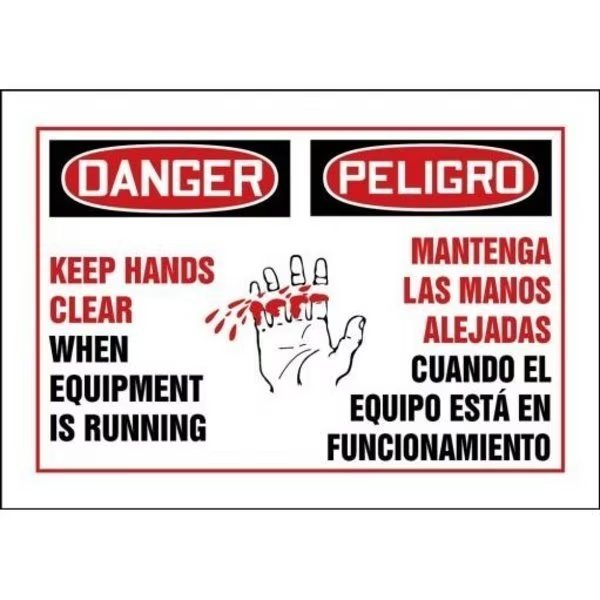 BILINGUAL OSHA DANGER SAFETY LABEL SBLEQM034VSP, Accuform, Mfr#: SBLEQM034VSP